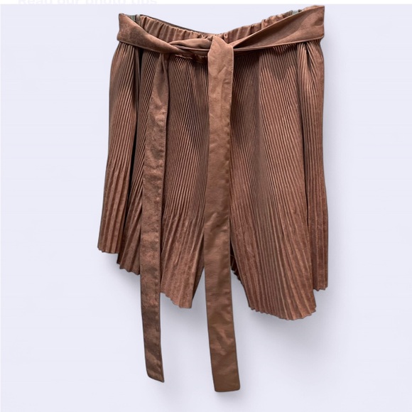 NWT High Waisted Pink Pleated Shorts - Picture 2 of 7